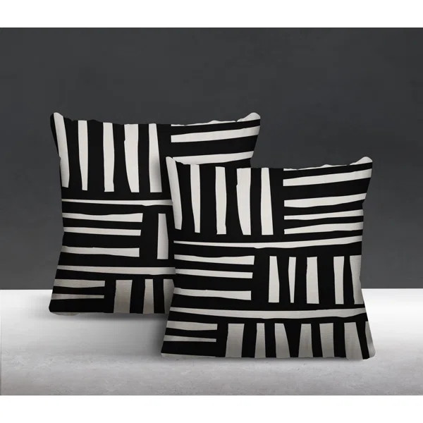 Dewann Indoor / Outdoor Abstract Square Throw Pillow (Set of 2) | Wayfair Professional