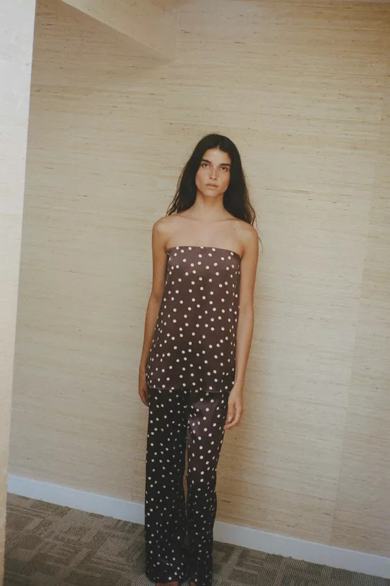 STRAPLESS SATIN EFFECT TOP | Zara US