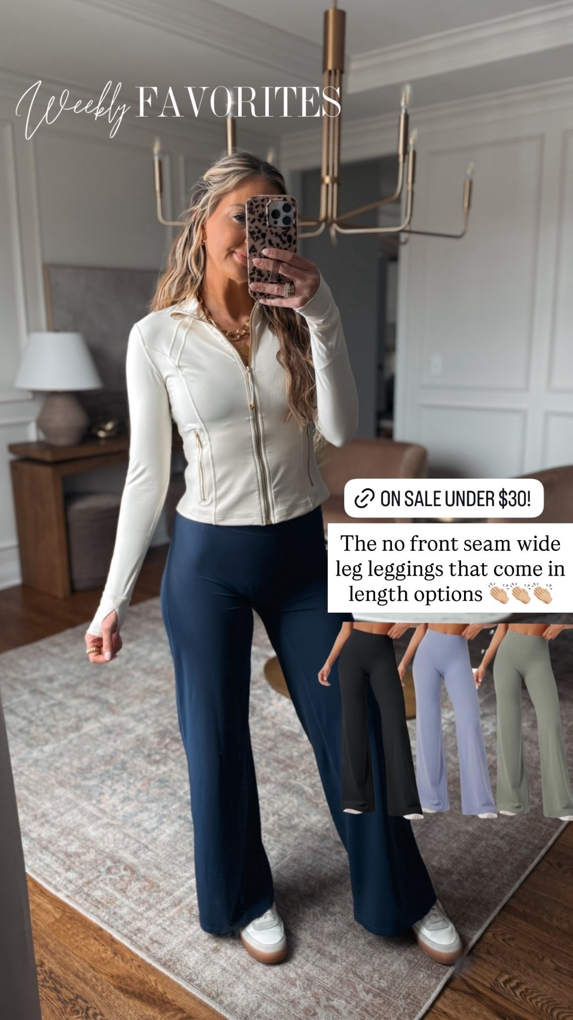 The no front seam wide leg leggings that come in length options 👏🏼👏🏼👏🏼