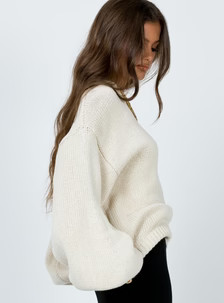 Harmony Knit Sweater Beige | Princess Polly US