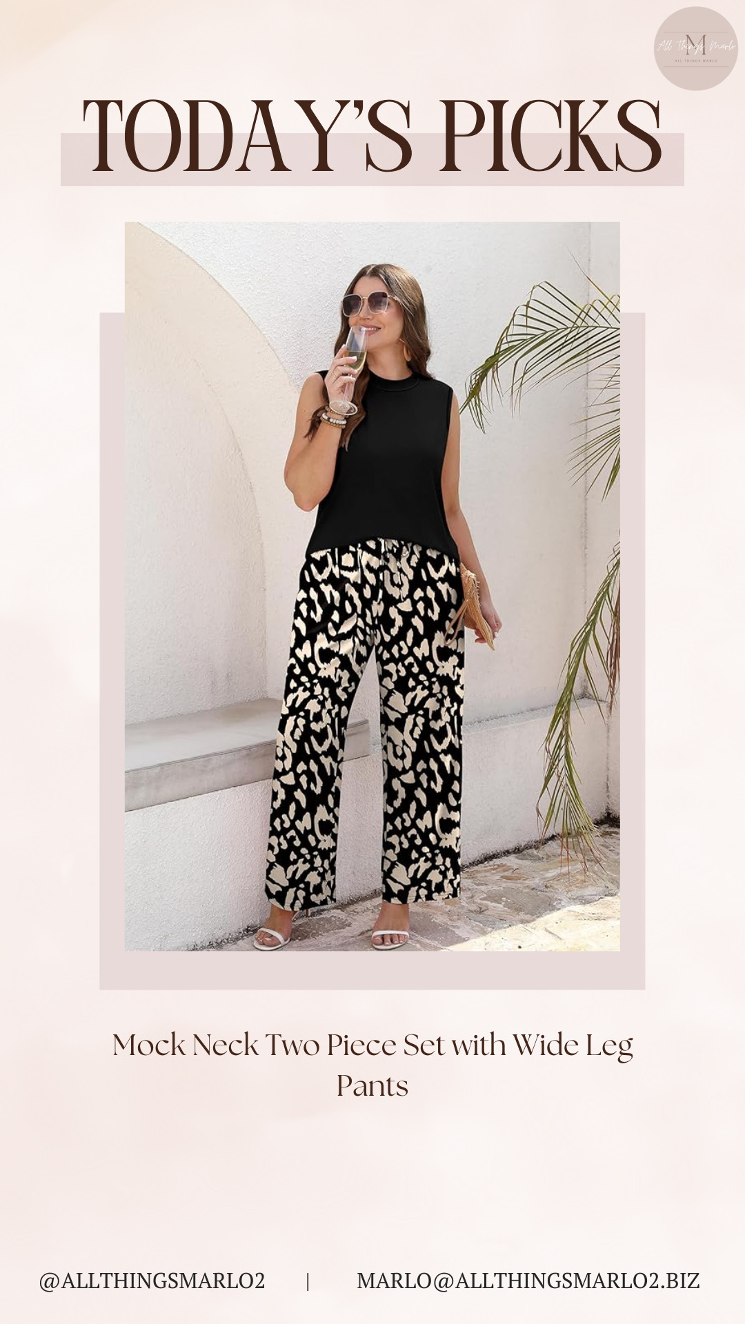 Mock Neck Two Piece Set with Wide Leg Pants 

 #LTKSeasonal #LTKWorkwear #LTKTravel