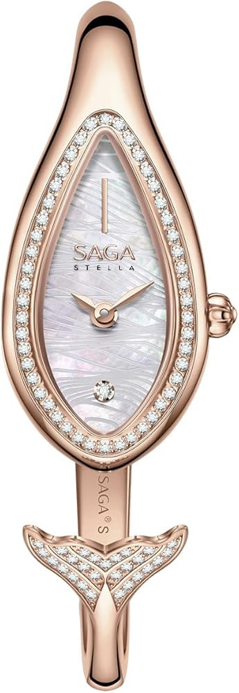 SAGA Mermaid Women's Luxury Quartz Watch with Swiss Movement, Danube Crystal, Teardrop Stainless ... | Amazon (US)