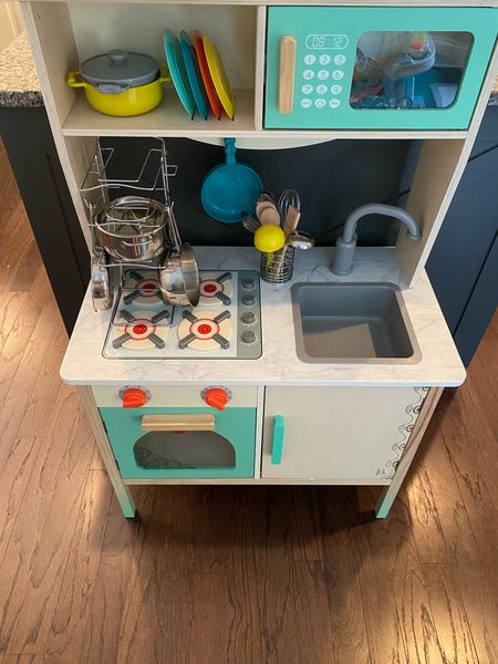We love this toddler play kitchen!  $100 from Target, currently on sale for 15% off. We have it set up in our kitchen and Henry loves to cook while I do! Plus it's very aesthetically pleasing! It also comes with lots of accessories. We bought a few more too, linked them all in this post! 

#LTKsalealert #LTKFind #LTKkids