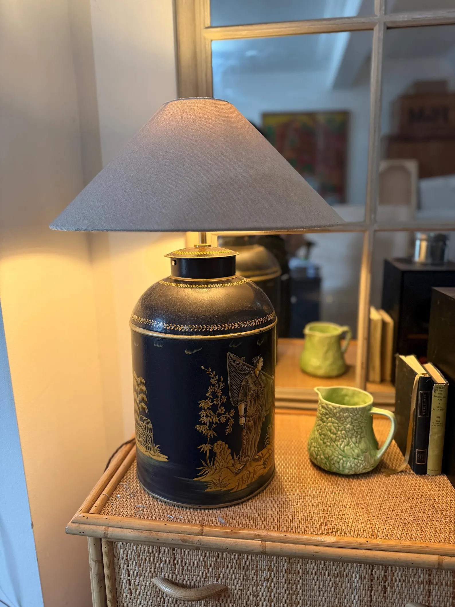 Striking Antique style Chinoiserie Tea Caddy Lamp - two available. Price per lamp | Etsy (Global)