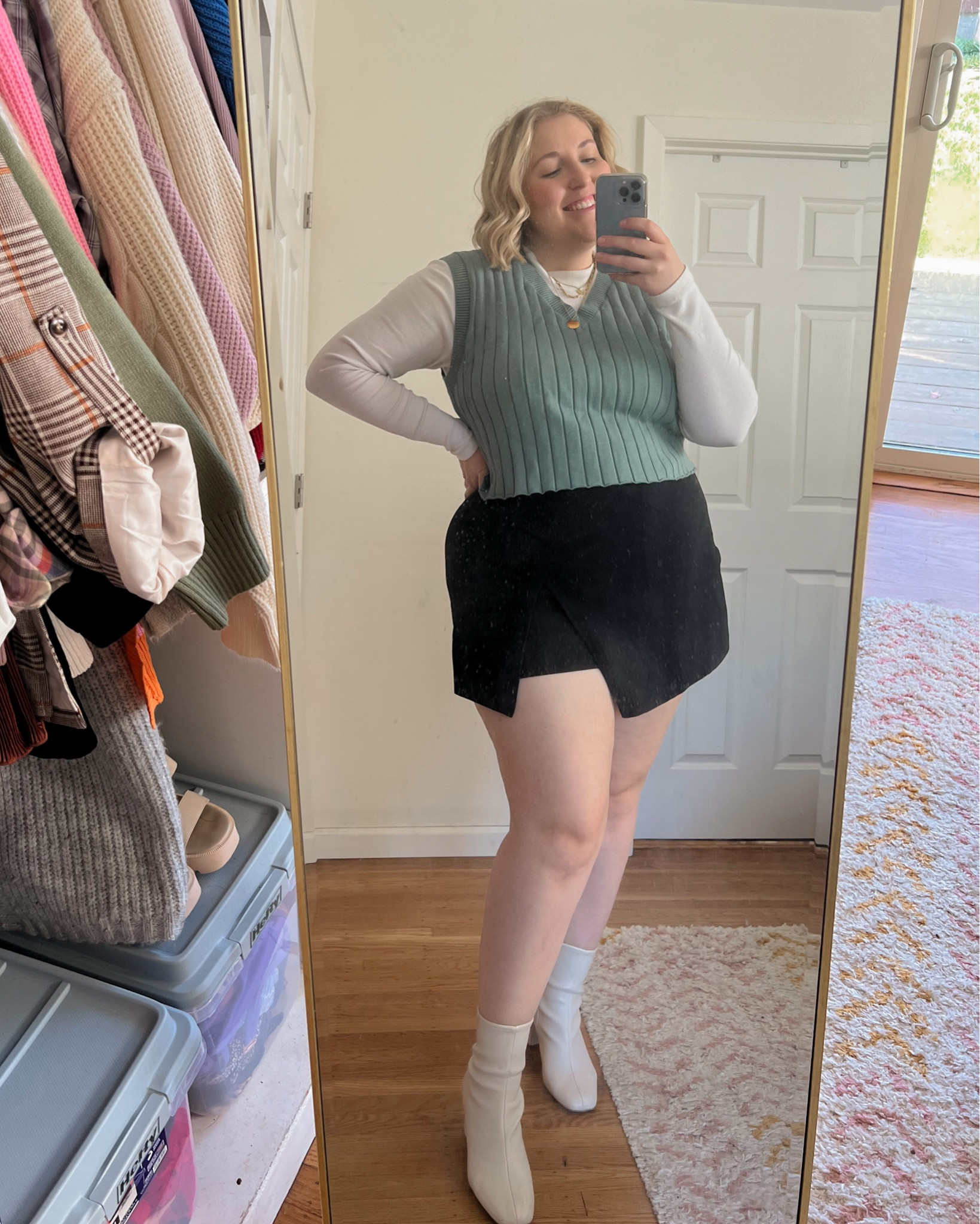 Day 5 of amazon plus size fall outfits 🖤✨ Skort is suede XXL Plus, Sweater vest is XL 

#LTKSeasonal #LTKstyletip #LTKplussize