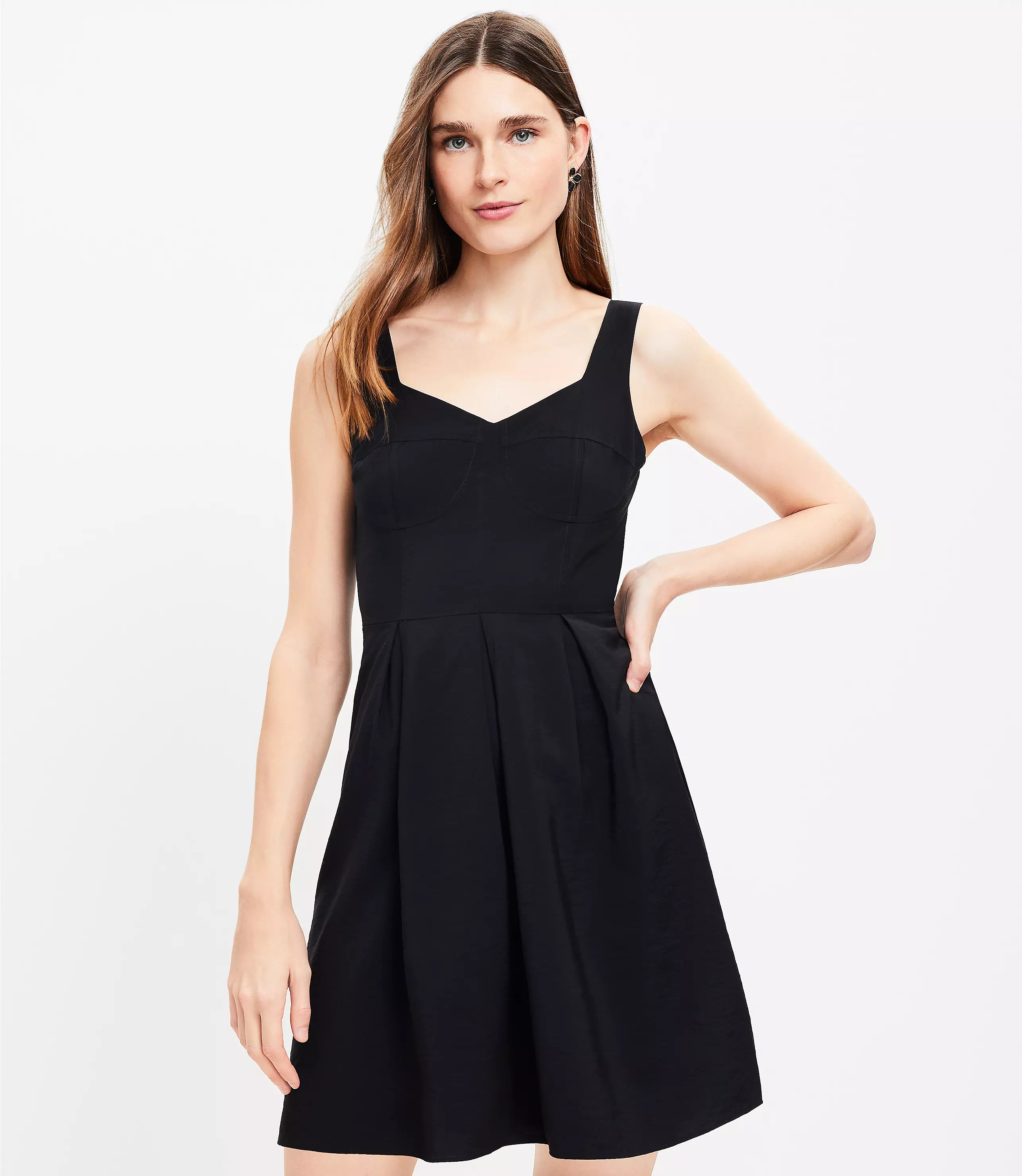 Corset Seamed Flare Dress | LOFT