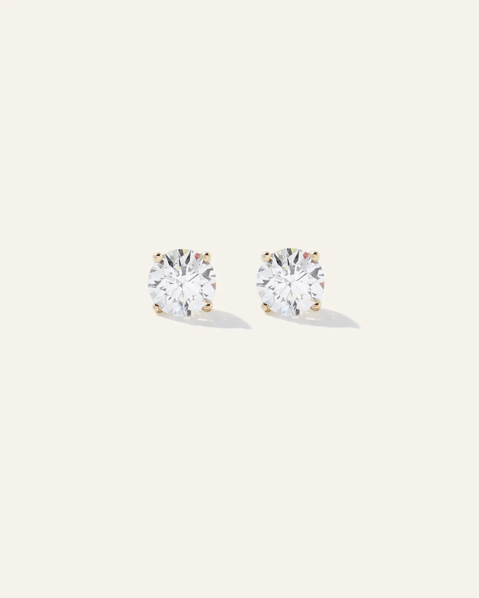 14K Gold Lab Grown Diamond Four-Prong Solitaire Studs | Quince