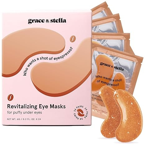 grace & stella Caffeine Under Eye Patches - Awakening Eye Patches for Puffy Eyes and Dark Circles... | Amazon (US)