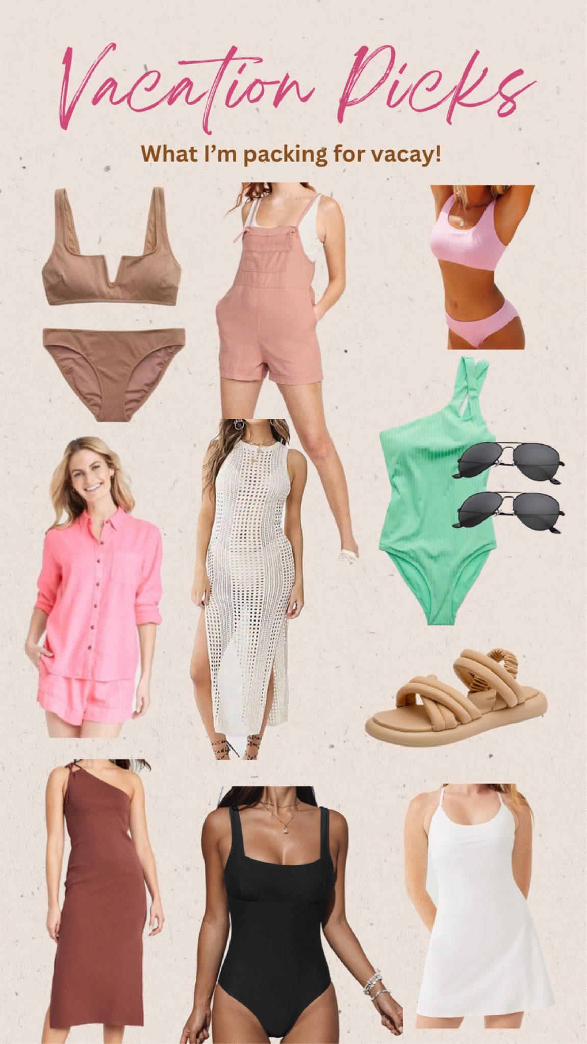 What I’m packing for vacation! #beachwear #summer #maternity #pregnancy #bikini #swimwear #aerie #target #oldnavy #cupshe

#LTKtravel #LTKswim #LTKunder50
