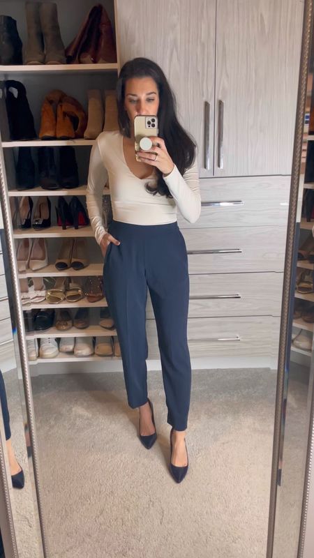 Navy pants for work / affordable work wear / office outfits / business casual / cute work outfit 

#LTKunder100 #LTKworkwear #LTKunder50