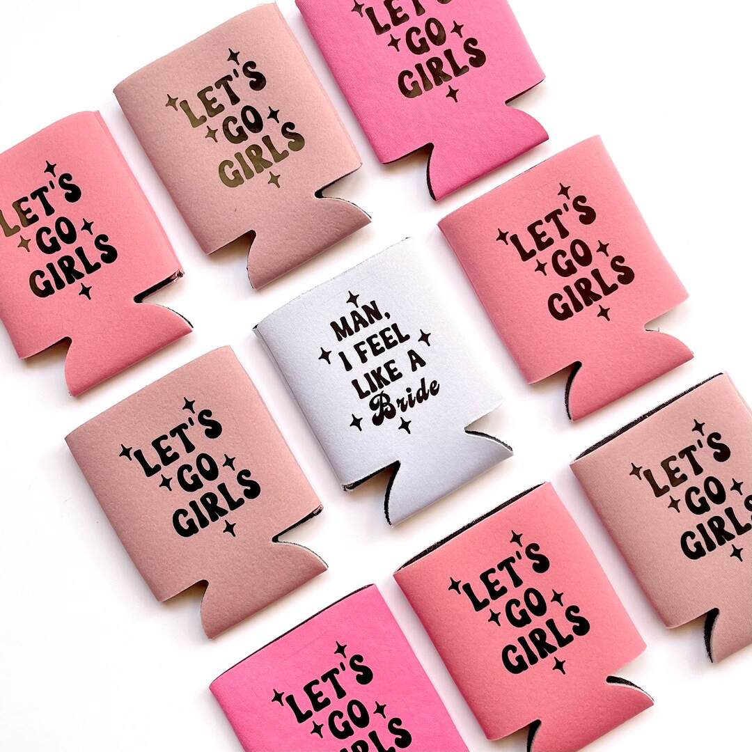 Let's Go Girls Can Cooler Cozies | Nashville Bachelorette Can Cooler Favors Bachelorette Birthday... | Etsy (US)