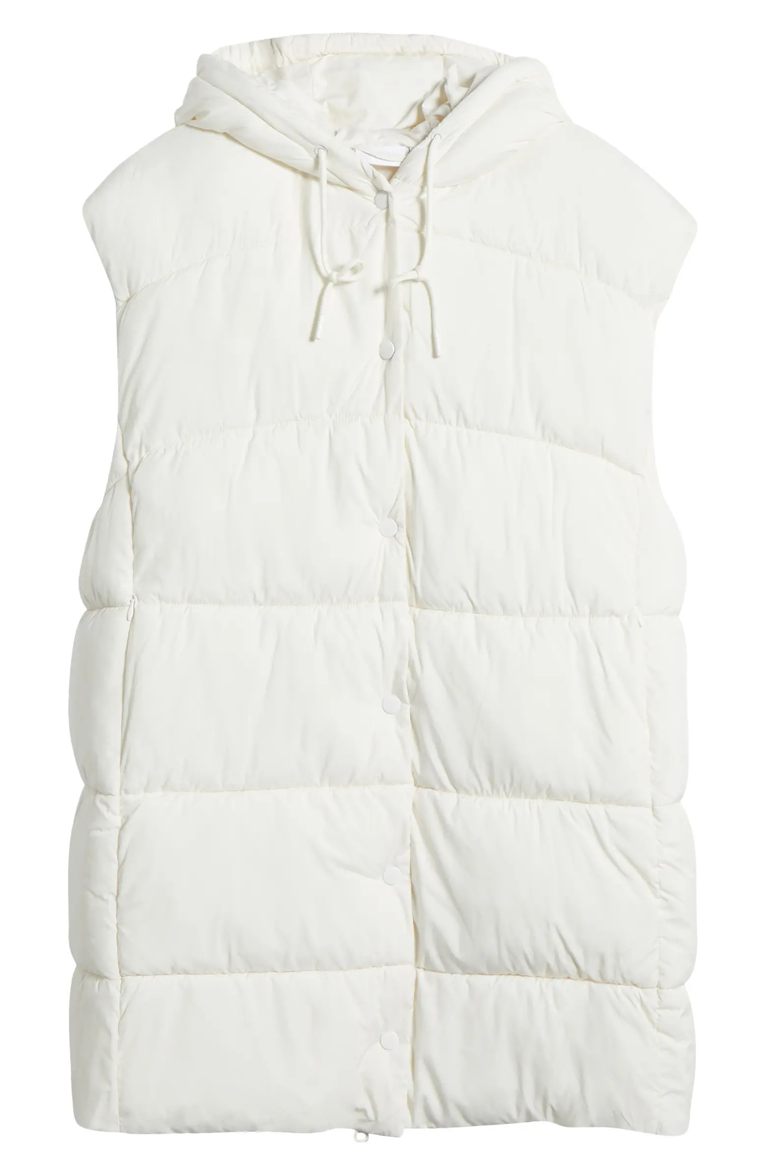 Zella Longline Hooded Puffer Vest | Nordstrom | Nordstrom