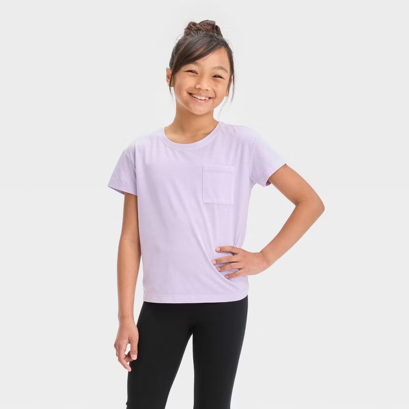 Girls' Short Sleeve Relaxed Fit Pocket T-Shirt - Cat & Jack™ | Target