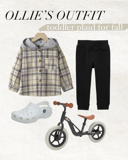 Toddler plaid outfit for fall 🤎

Toddler style; fall style; fall fashion; kids fashion; amazon fashion; plaid button up; crocs; toddler balance bike; toddler sweats 

#LTKfamily #LTKunder50 #LTKkids