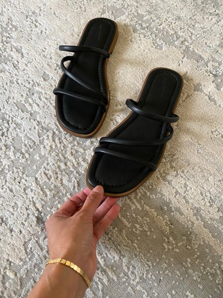 Sandals are a chic minimalist style. True to size. On sale for under $18 with circle discount. 
Code HINTOFGLAM to save on bracelet  

#LTKxTarget #LTKfindsunder50 #LTKover40