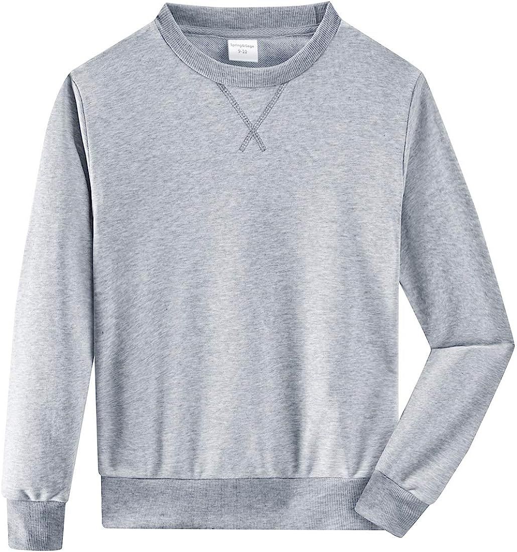 Spring&Gege Youth Basic Sport Crewneck Pullover Sweatshirts for Children（3-12 Years） | Amazon (US)