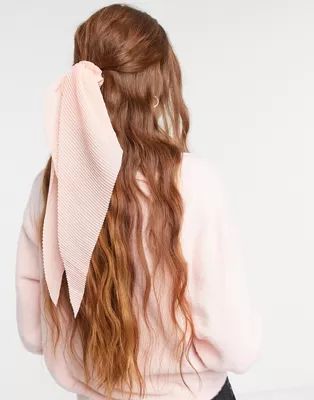 ASOS DESIGN hair scarf in pink plisse | ASOS (Global)