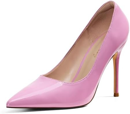 Elisabet Tang Women's High Heels Pumps Closed Pointed Toe Stiletto 4inch Heels Classic Office Spe... | Amazon (US)