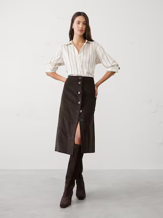Corduroy Midi Skirt | Banana Republic Factory