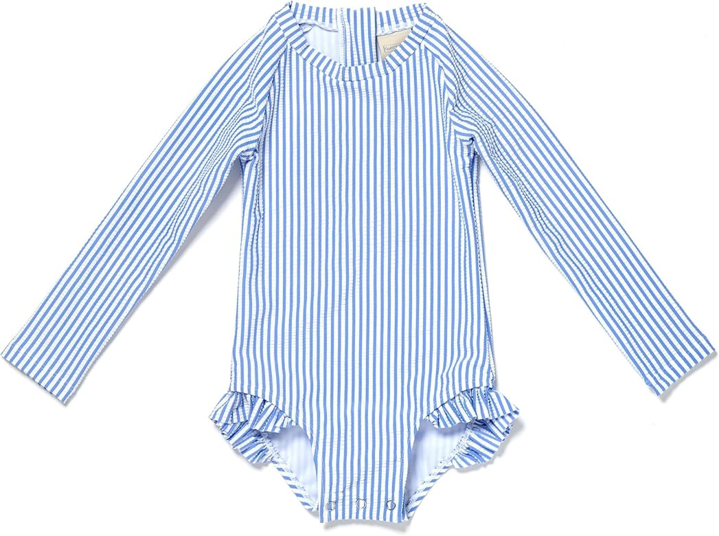 Coast & Crest Baby and Toddler Girl Long Sleeve Rash Guard One Piece Swimsuit | Amazon (US)