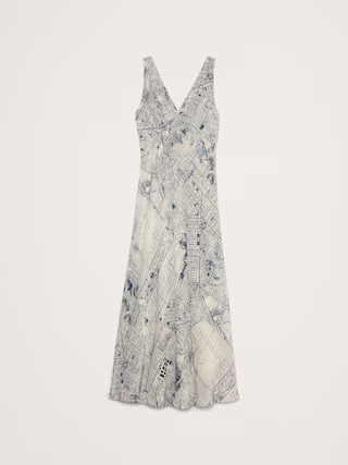 Bias-Cut Matte Silk Maxi Dress | Banana Republic (US)