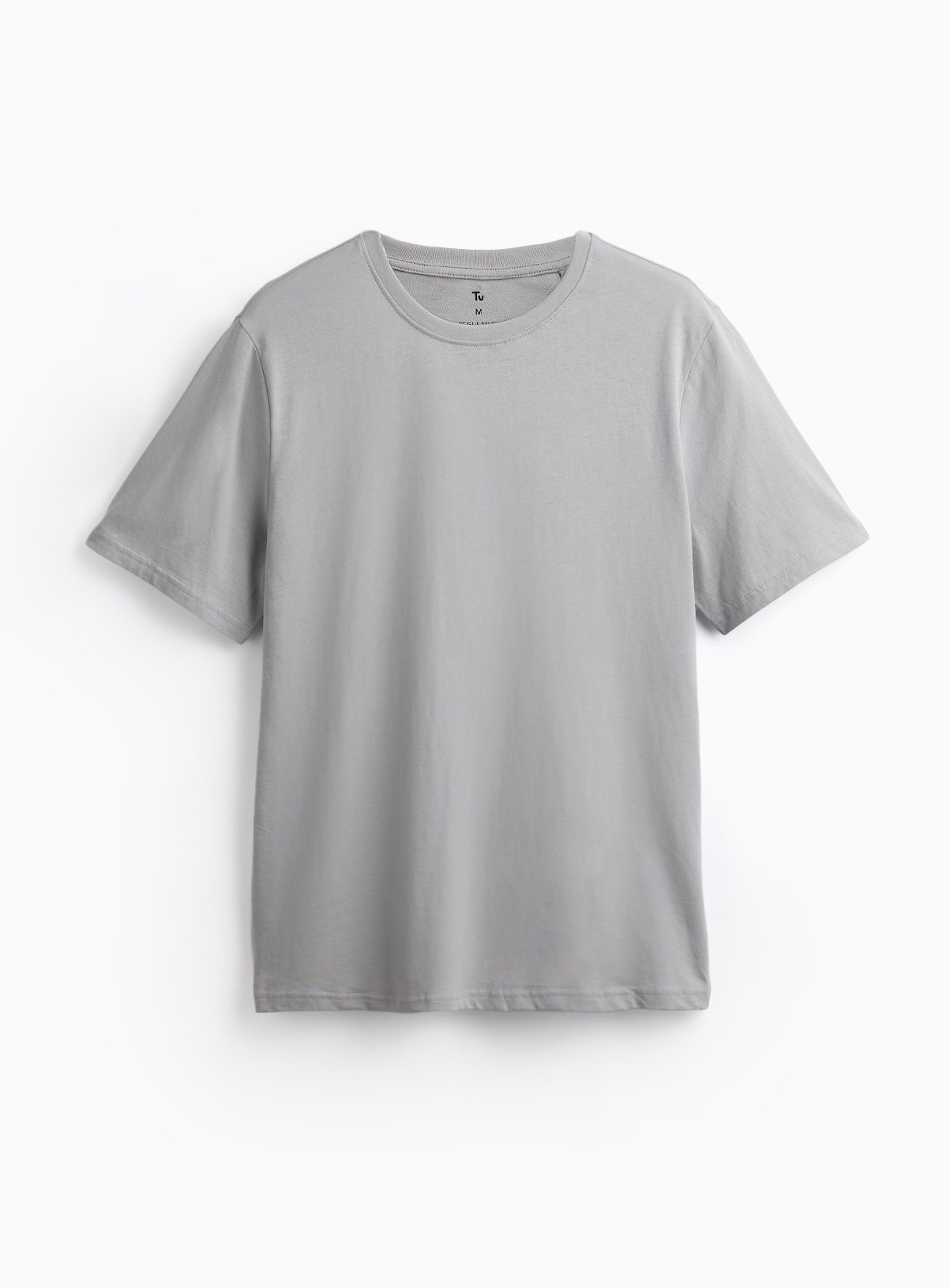 Grey Pure Cotton Regular Fit T-Shirt S | argos.co.uk