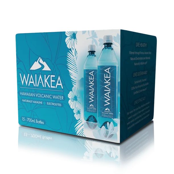 Waiakea Hawaiian Volcanic Water, Naturally Alkaline, 100% Upcycled Bottle, 700ML Bottles (Pack of... | Walmart (US)