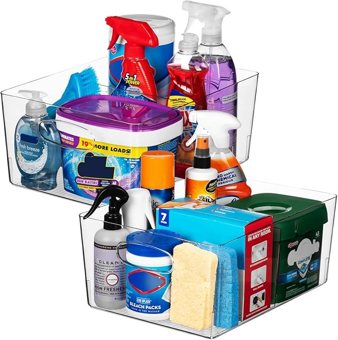 ClearSpace Plastic Storage Bins with Divider – Perfect Kitchen Organization or Pantry Storage ... | Amazon (US)