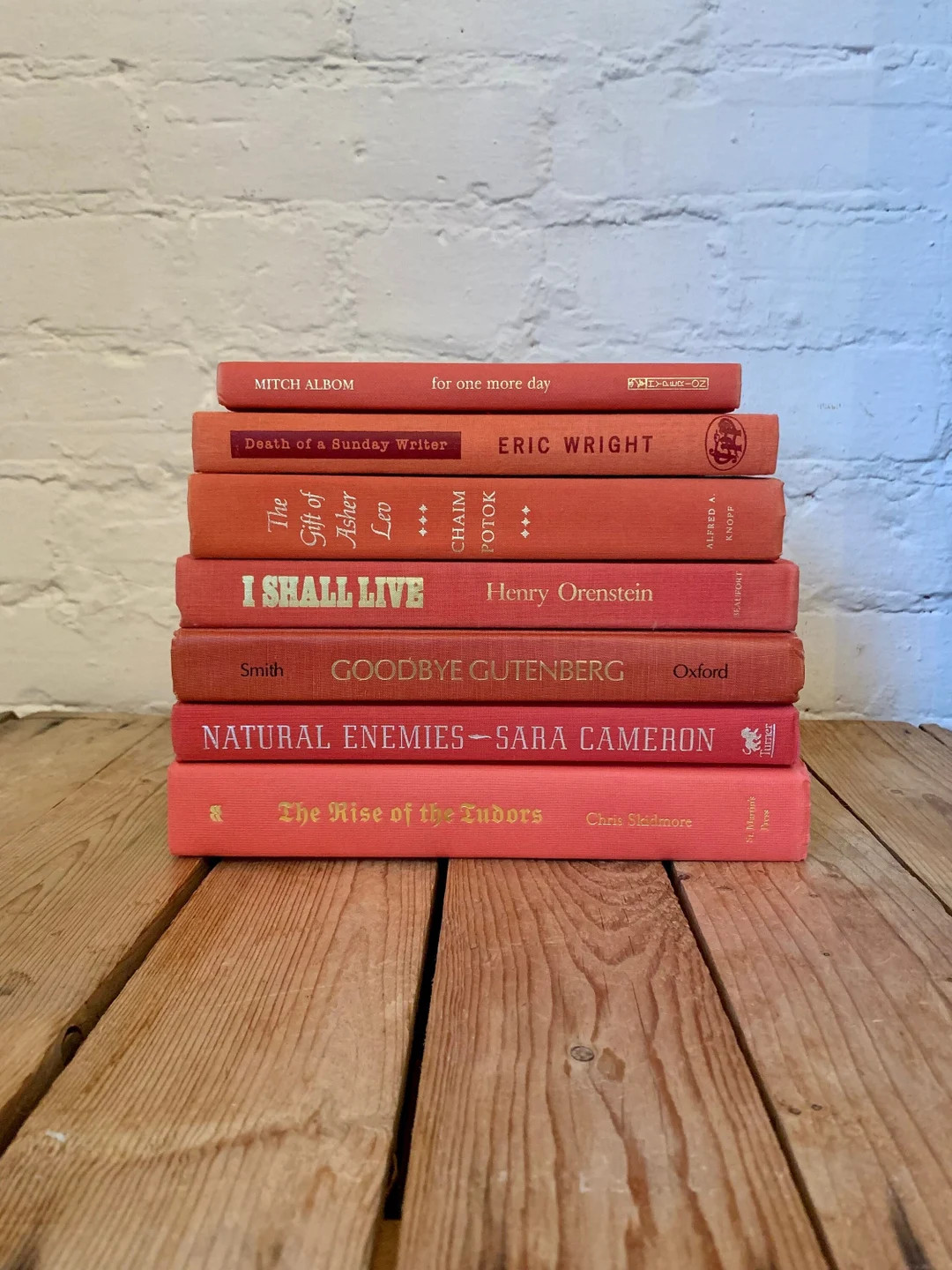 Fuchsia Decor Books, Staging Books for Home Decor Styling Books, Holiday Staging, Mantle Decor, C... | Etsy (US)