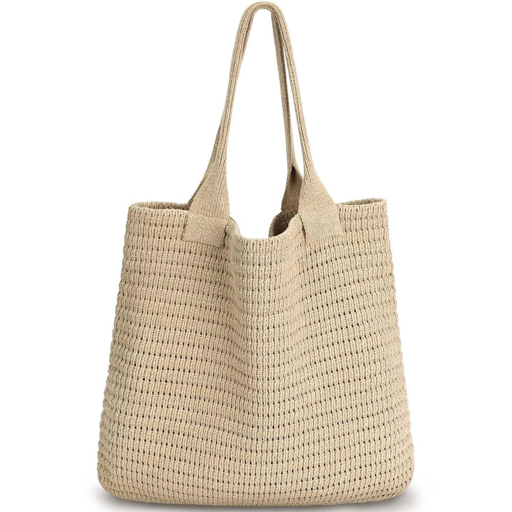 hatisan Crochet Bags for Women - Large Tote Aesthetic Handbag Shoulder Hippie Knit Bag | Amazon (US)