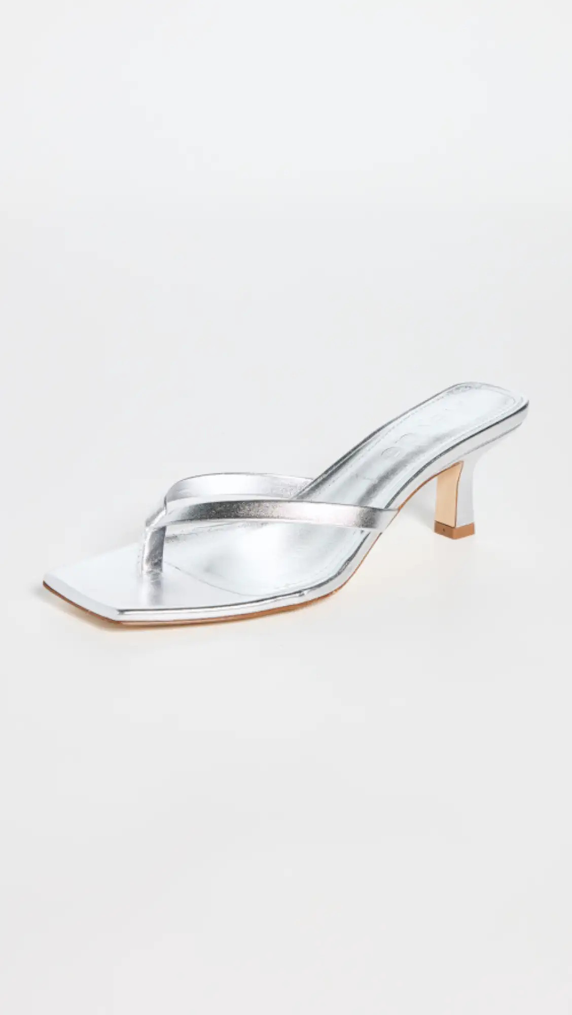 Wilma Laminated Nappa Leather Silver Sandals | Shopbop