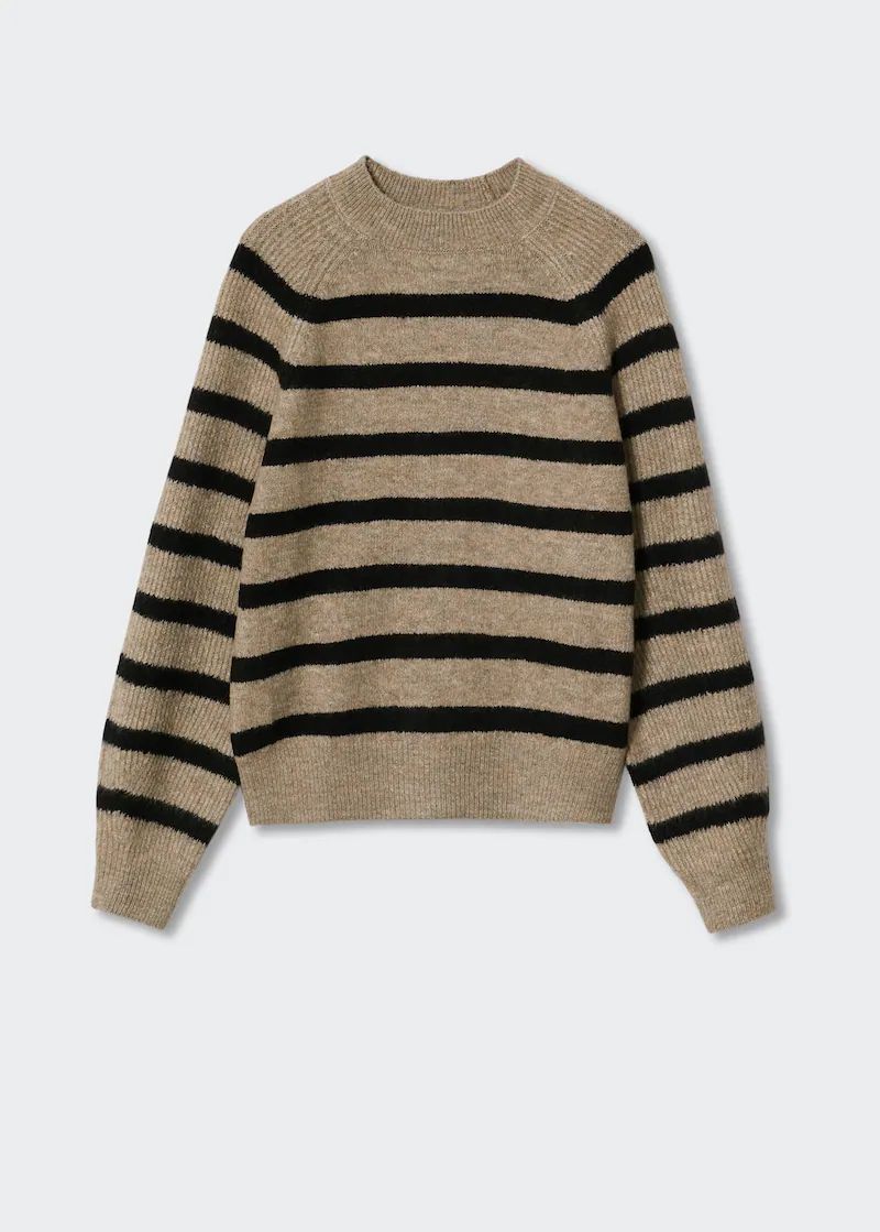 Striped printed sweater perkins collar | MANGO (US)