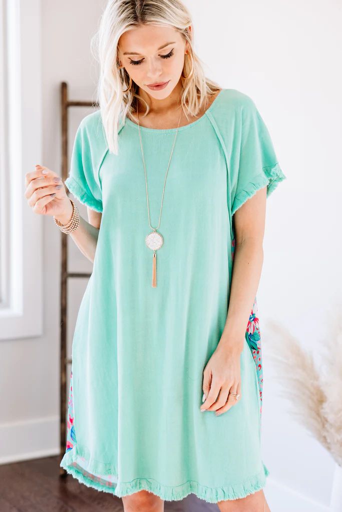 Lighten The Mood Emerald Green Floral Dress | The Mint Julep Boutique