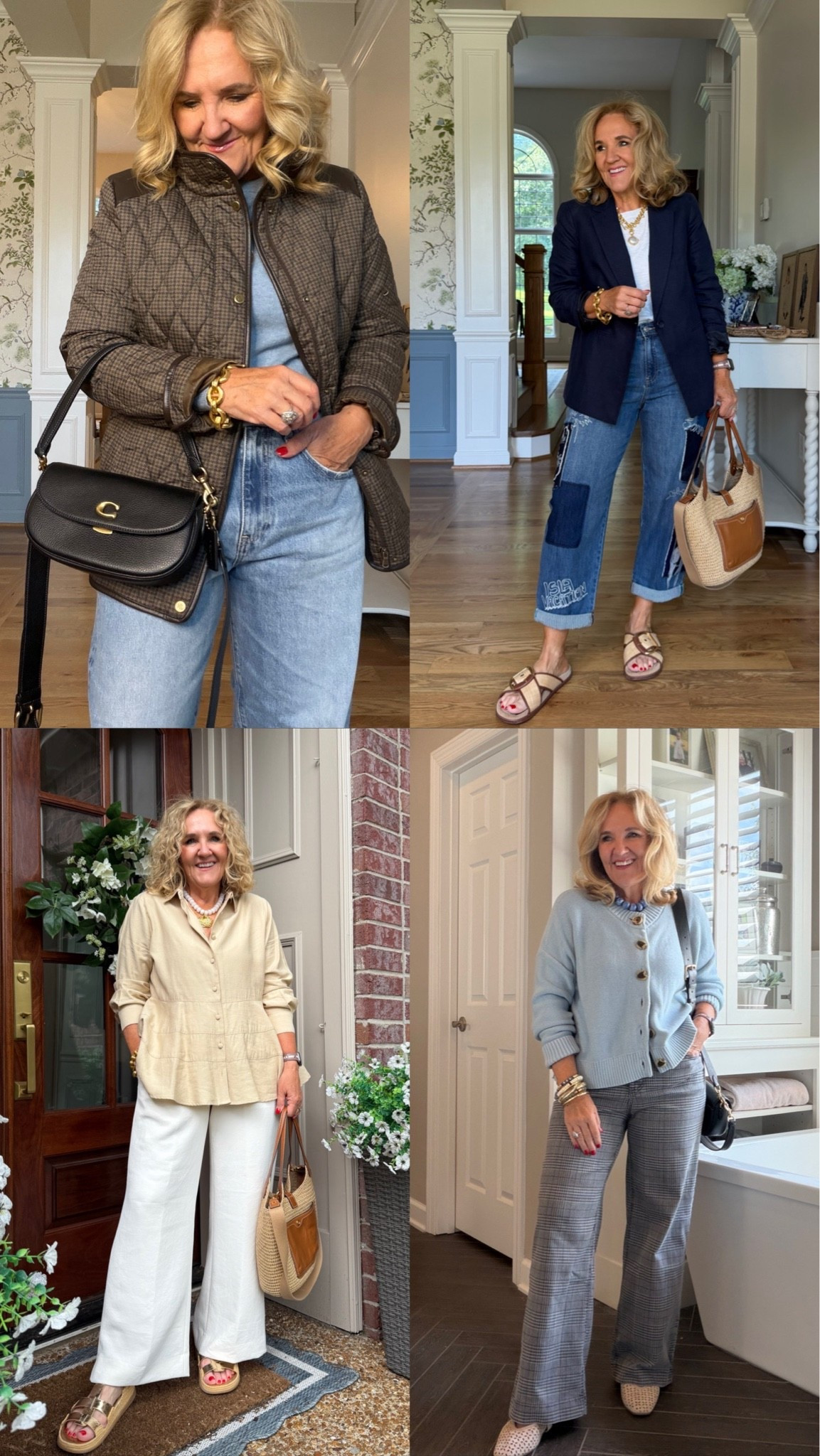 More July top sellers 
Plaid jacket medium but size up if you’re going to wear a sweayer underneath 
Navy blazer size 10 petite 
Linen-ish top size medium 
Viral no wrinkle pants size medium reg 
Blue cardigan medium 
Plaid jeans 8 petite

#LTKOver40 #LTKMidsize #LTKootd