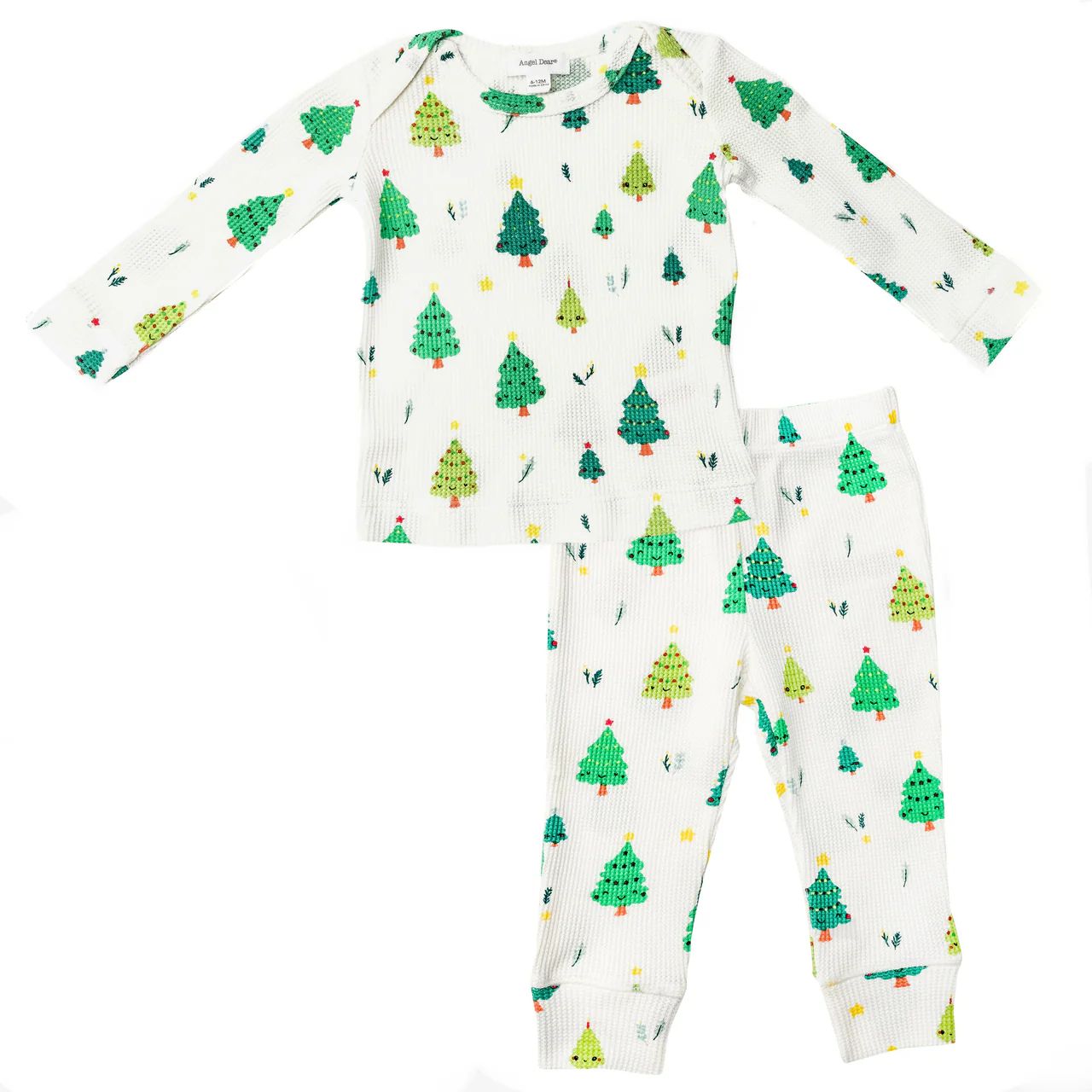 Waffle 2-Piece Lounge Wear Set, Christmas Tree | SpearmintLOVE