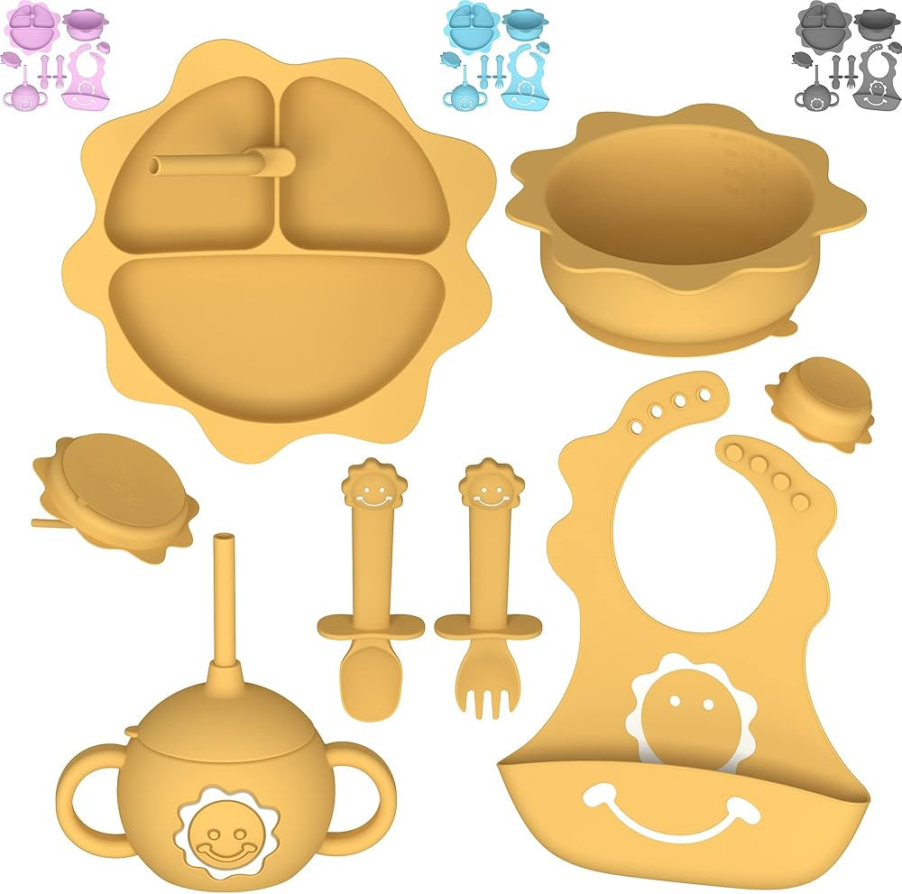Silicone Baby Feeding Set - DINETHICS Baby Feeding Set includes Suction Plates for Baby , Sippy C... | Amazon (US)