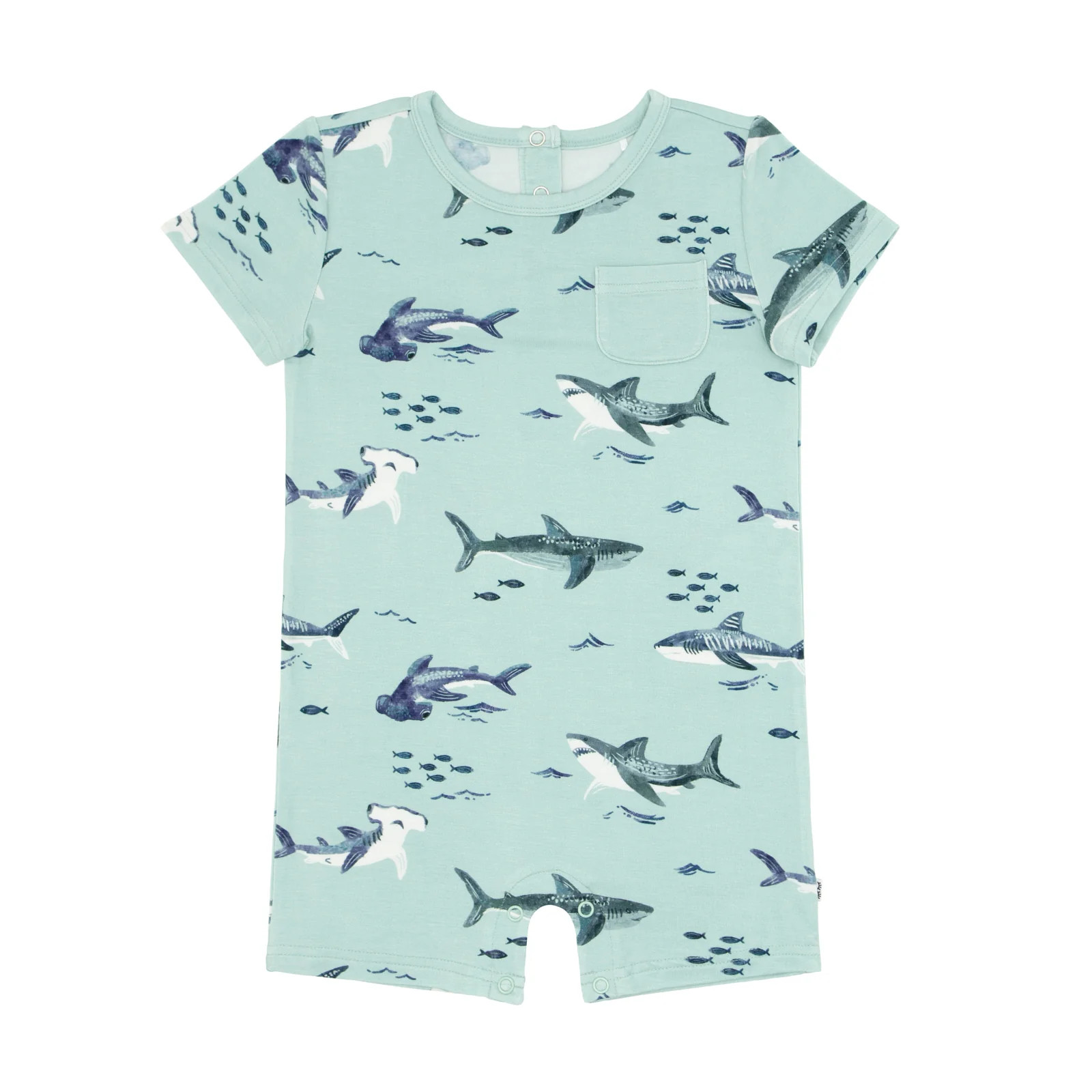 Surfin' Sharks Pocket Shorty Romper | Little Sleepies