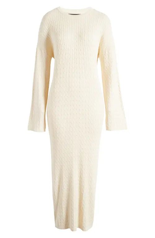 VERO MODA Monica Long Sleeve Cable Stitch Maxi Sweater Dress | Nordstrom | Nordstrom