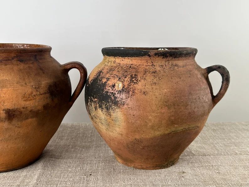 Ancient clay pot, Antique clay vessel,  Kitchen utensil Holder, Primitive rustic earthenware, Hom... | Etsy (US)