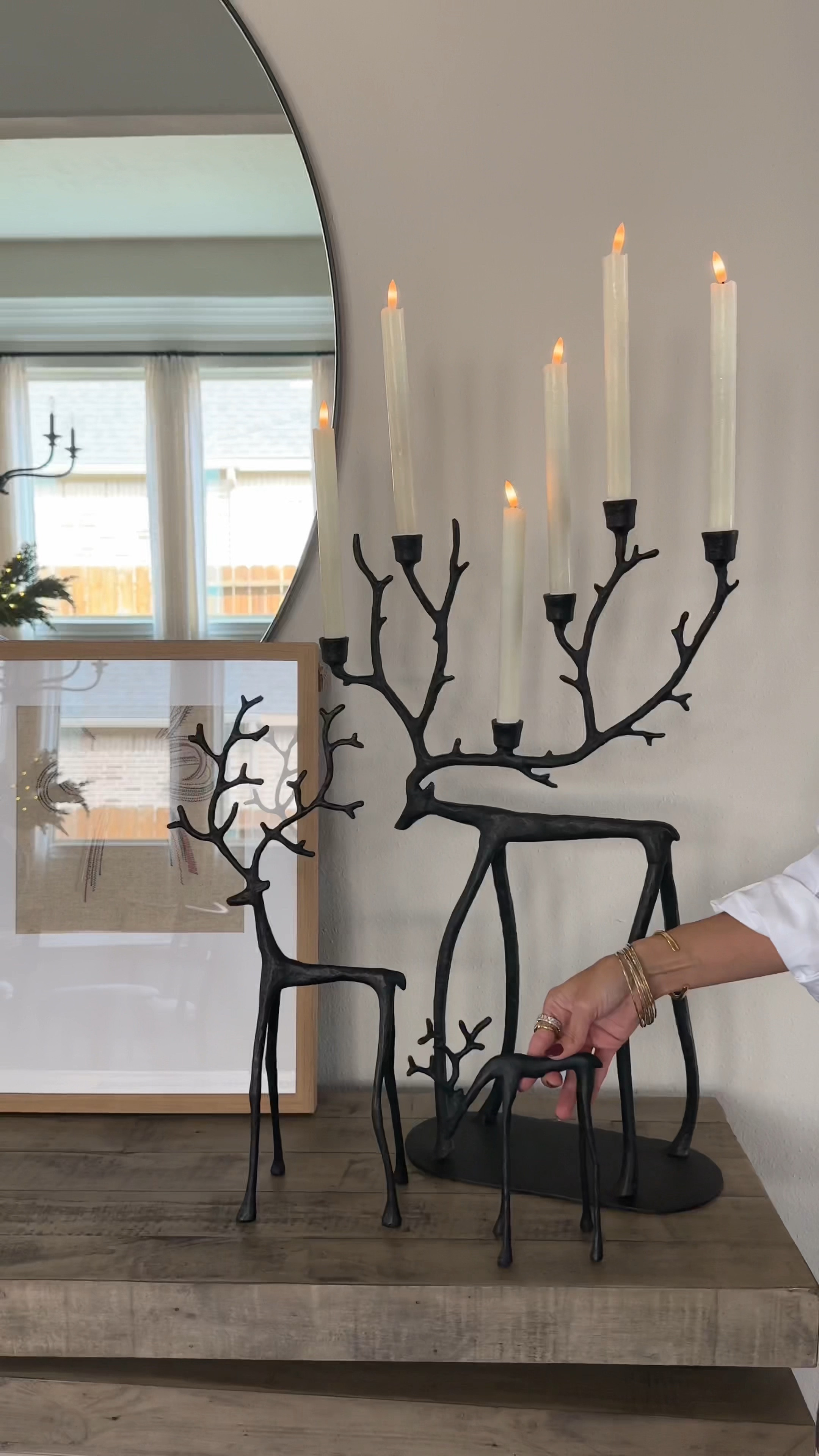 The viral reindeer are back in stock! These holiday staples are timeless and perfect no matter your decor style! They sell out incredibly fast each year! So get your early. This year they also launched the hold candelabra 👉 this is your sign to grab it before it also sells out 

#LTKSeasonal #LTKVideo #LTKHome