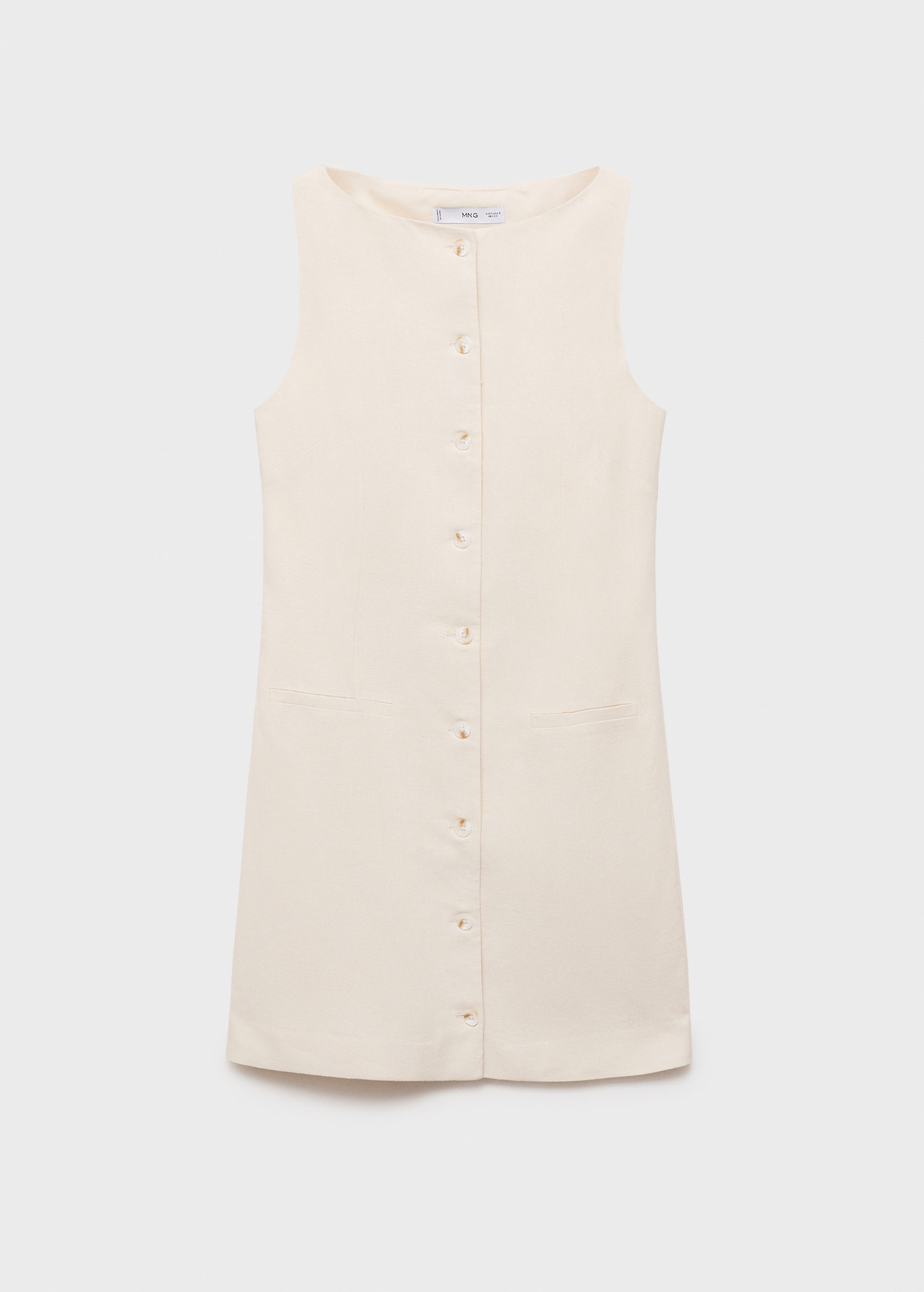 Short button-down linen-blend dress - Women | MANGO United Kingdom | MANGO (UK)