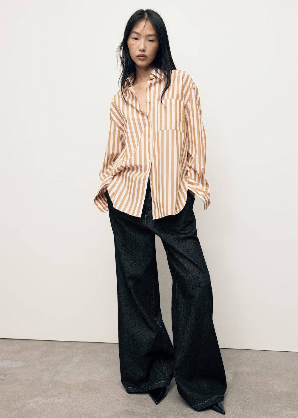 Oversize striped shirt off white - Woman - 8 - MANGO | Mango (US/MX/AU)