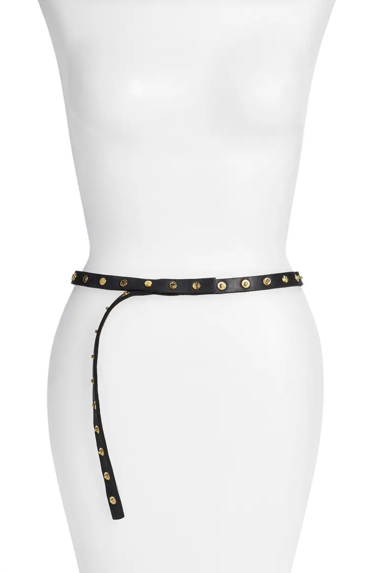 'Cala' Studded Skinny Leather Belt | Nordstrom