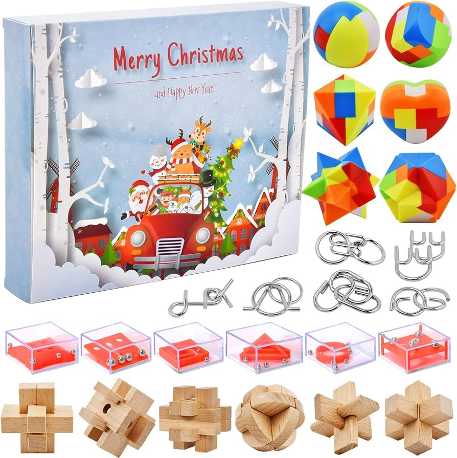 Advent Calendar 2023 for Kids - 24 Days of Christmas Countdown Calendar with Brain Teaser Puzzle ... | Amazon (US)