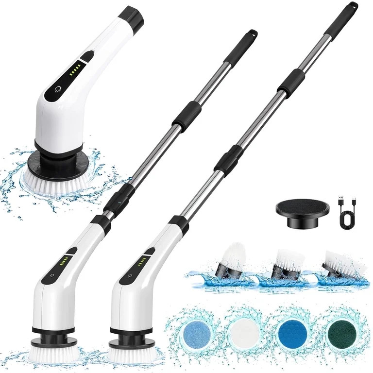 HOOFUN Electric Spin Scrubber, Cordless Bath Tub Power Scrubber with Long Handle & 7 Replaceable ... | Walmart (US)