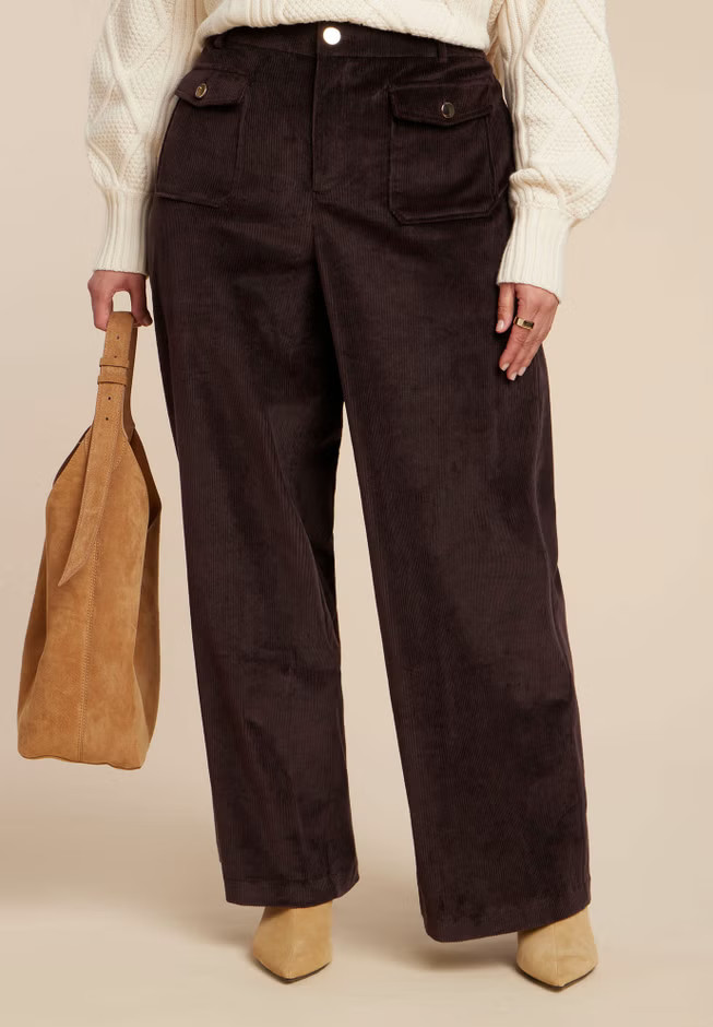 Corduroy Patch Pocket Pant | Eloquii