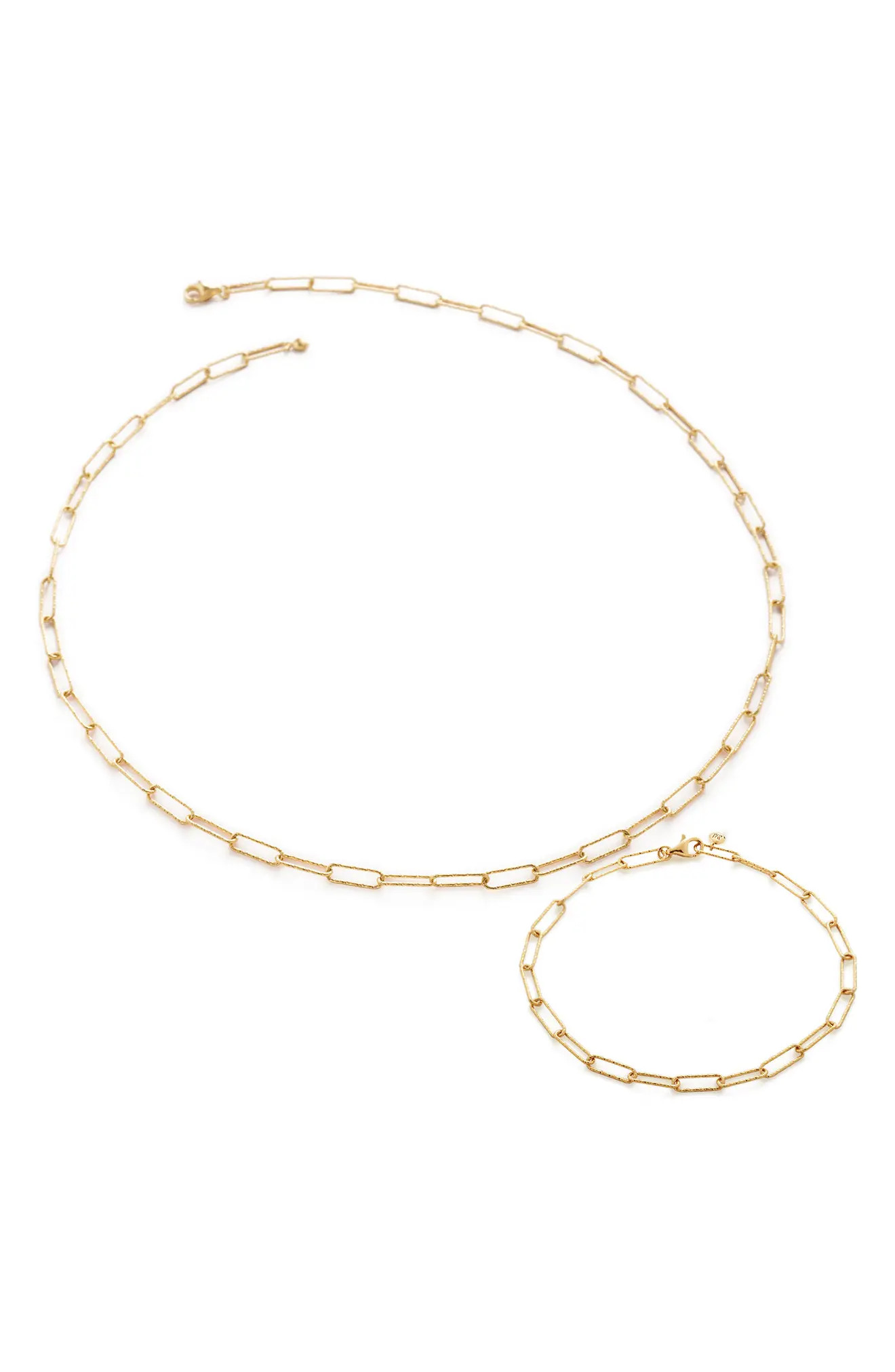 Alta Textured Chain Necklace & Bracelet Set (Online Trunk Show) (Women) | Nordstrom | Nordstrom
