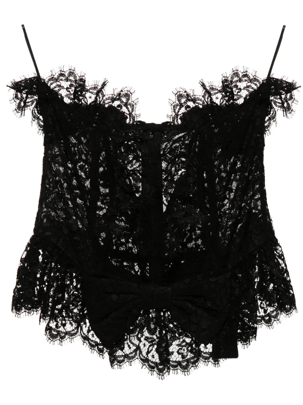 Alessandra Rich bow-detail Lace Bustier Top | Black | FARFETCH FR | Farfetch Global