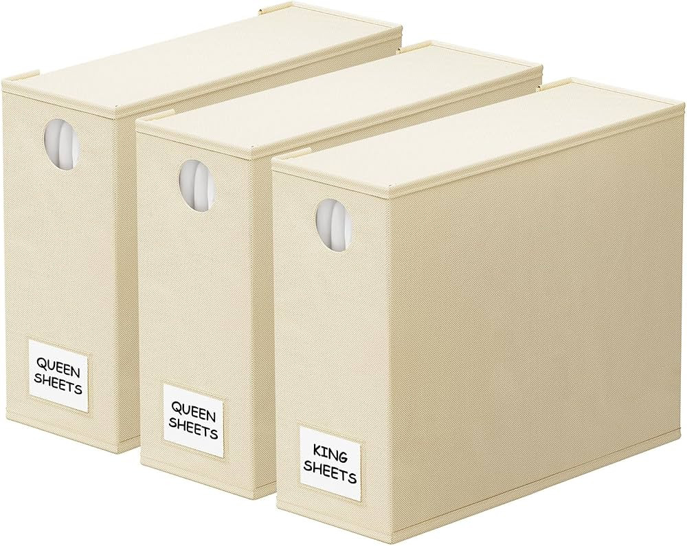 Amazon.com: SpaceAid 8 Pack Bed Sheet Organizers and Storage, Foldable Sheet Organizer for Linen ... | Amazon (US)