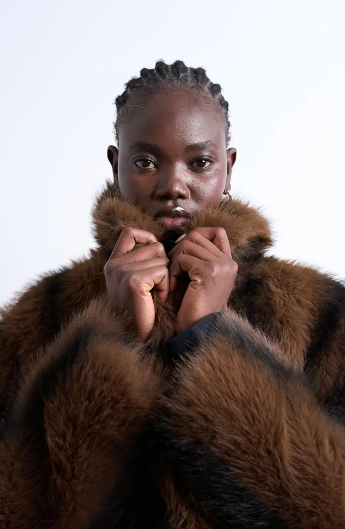 Stripe Faux Fur Jacket | Nordstrom